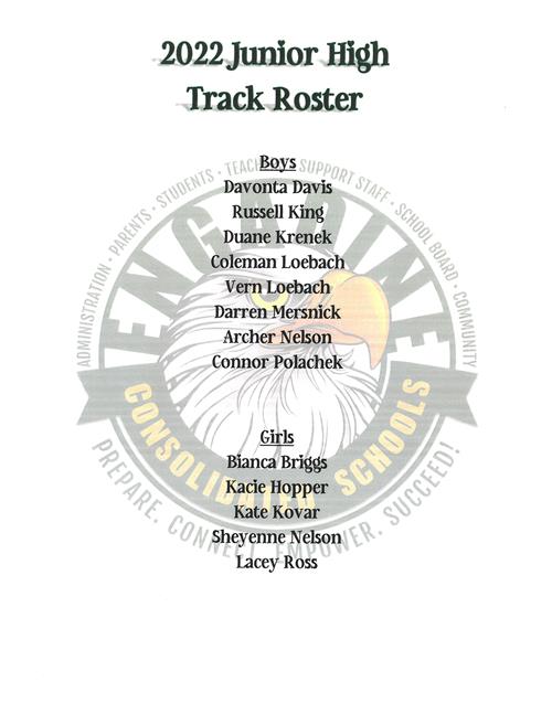 '22 JH Track Roster